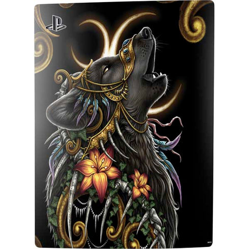Wolf Howling by Sarah Richter PS5 Console Skin